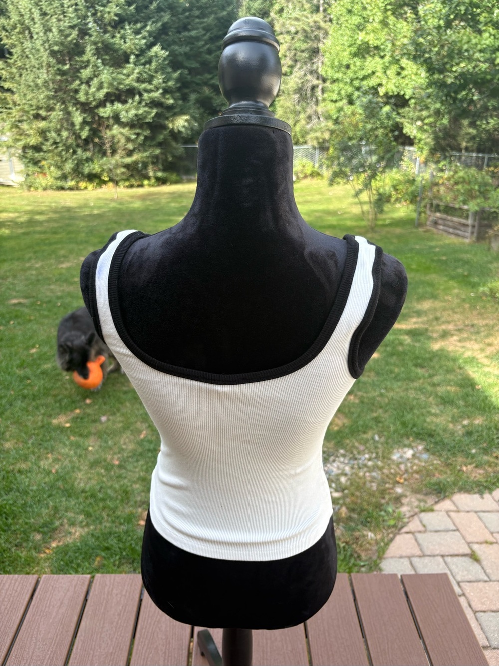 Dynamite White Ribbed Square-Neck Tank - Picture 2 of 3